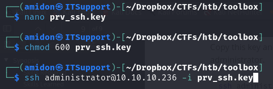 SSH as Admin